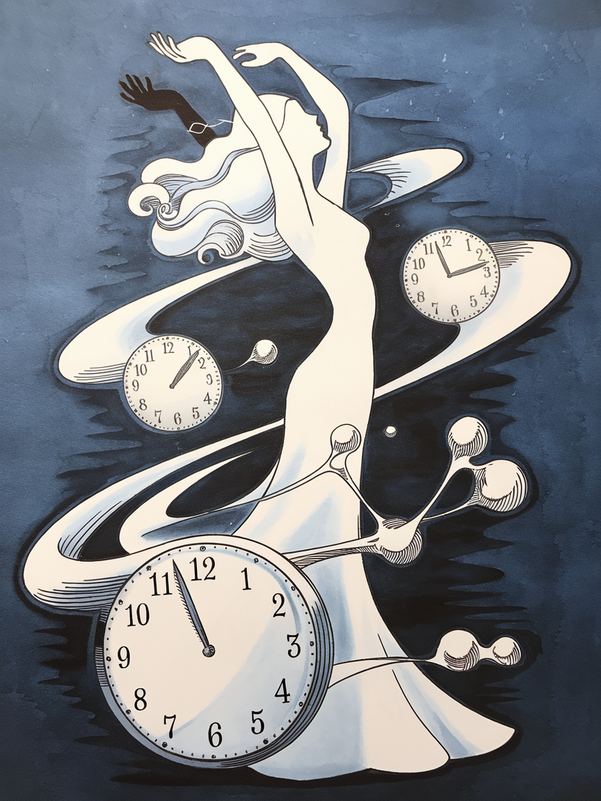 Illustration symbolique de l'insomnie féminine et ses multiples facettes