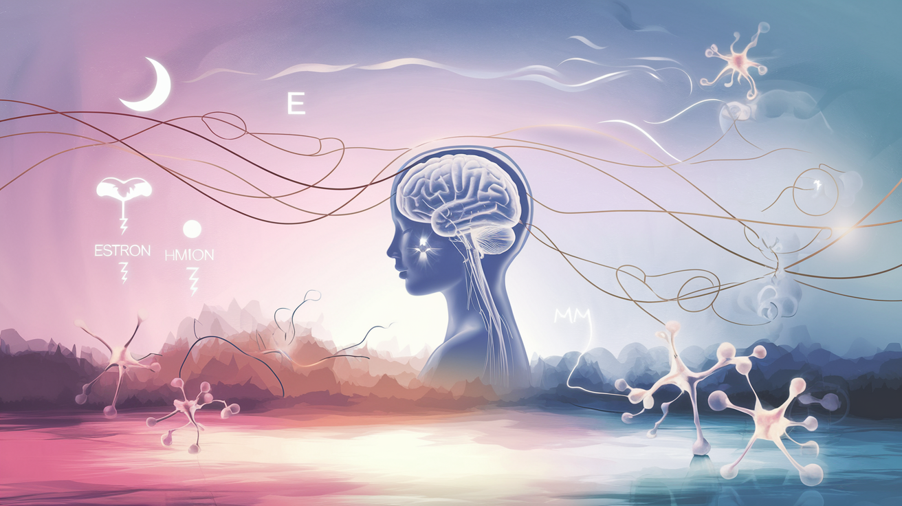 Illustration des connexions entre hormones, sommeil et santé mentale chez la femme