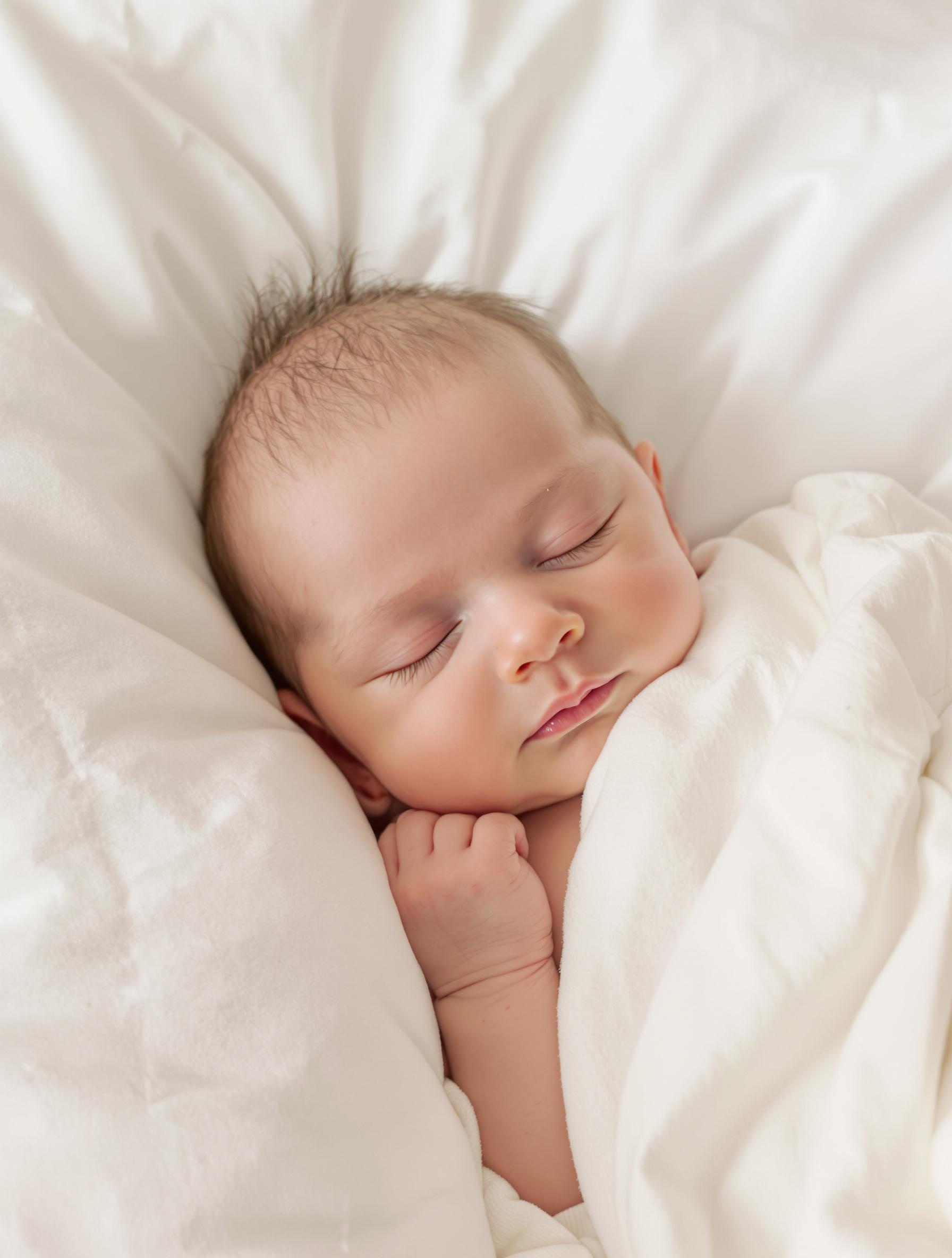 Un bébé dormant paisiblement dans un lit