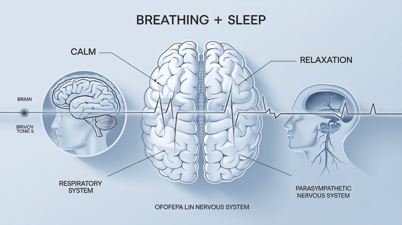 Illustration médicale montrant le lien entre respiration et sommeil