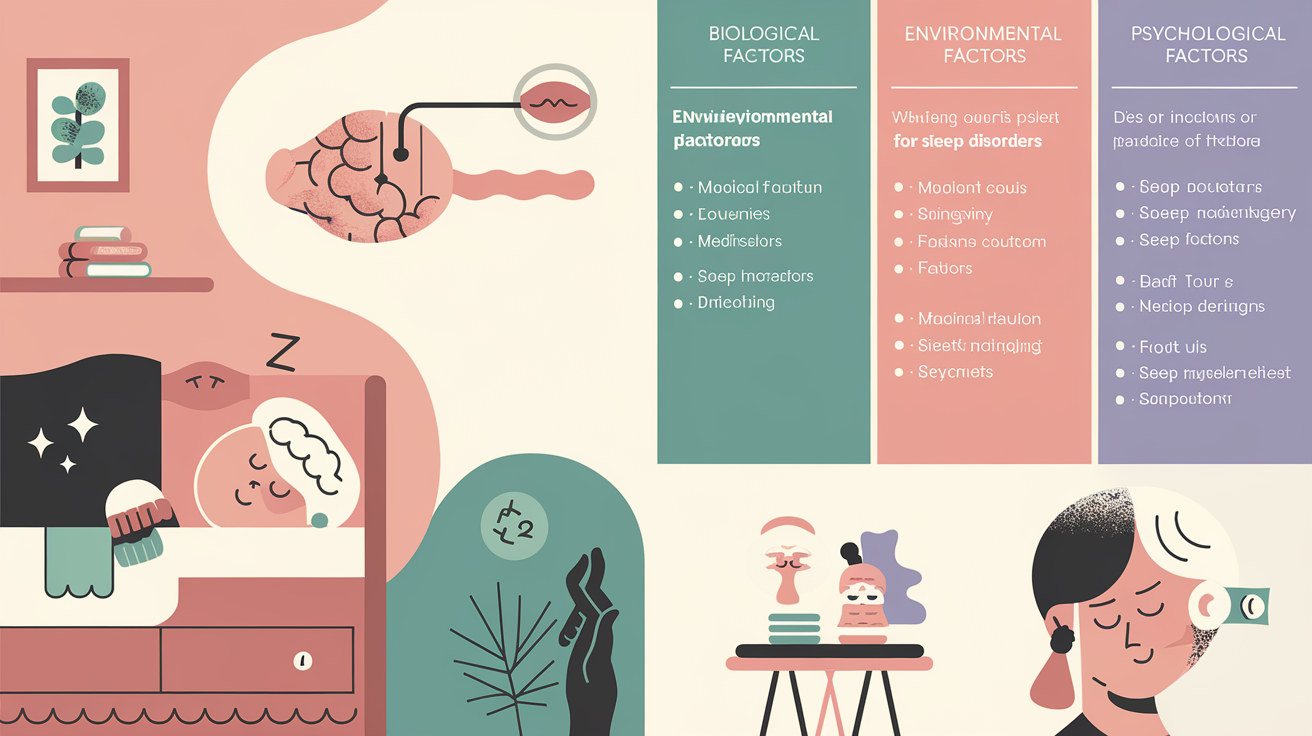 Infographie des causes principales des troubles du sommeil chez les seniors.
