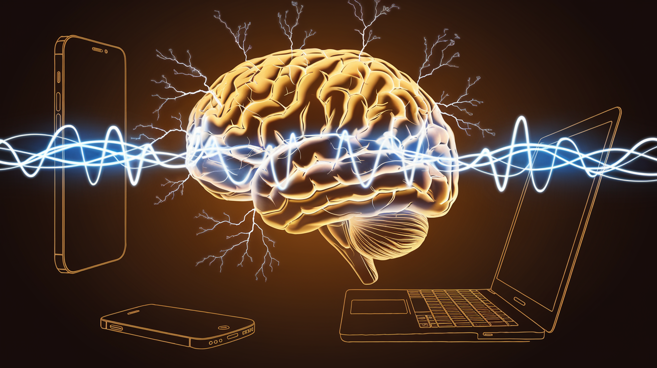 Illustration montrant l'effet des écrans sur le cerveau avant le sommeil