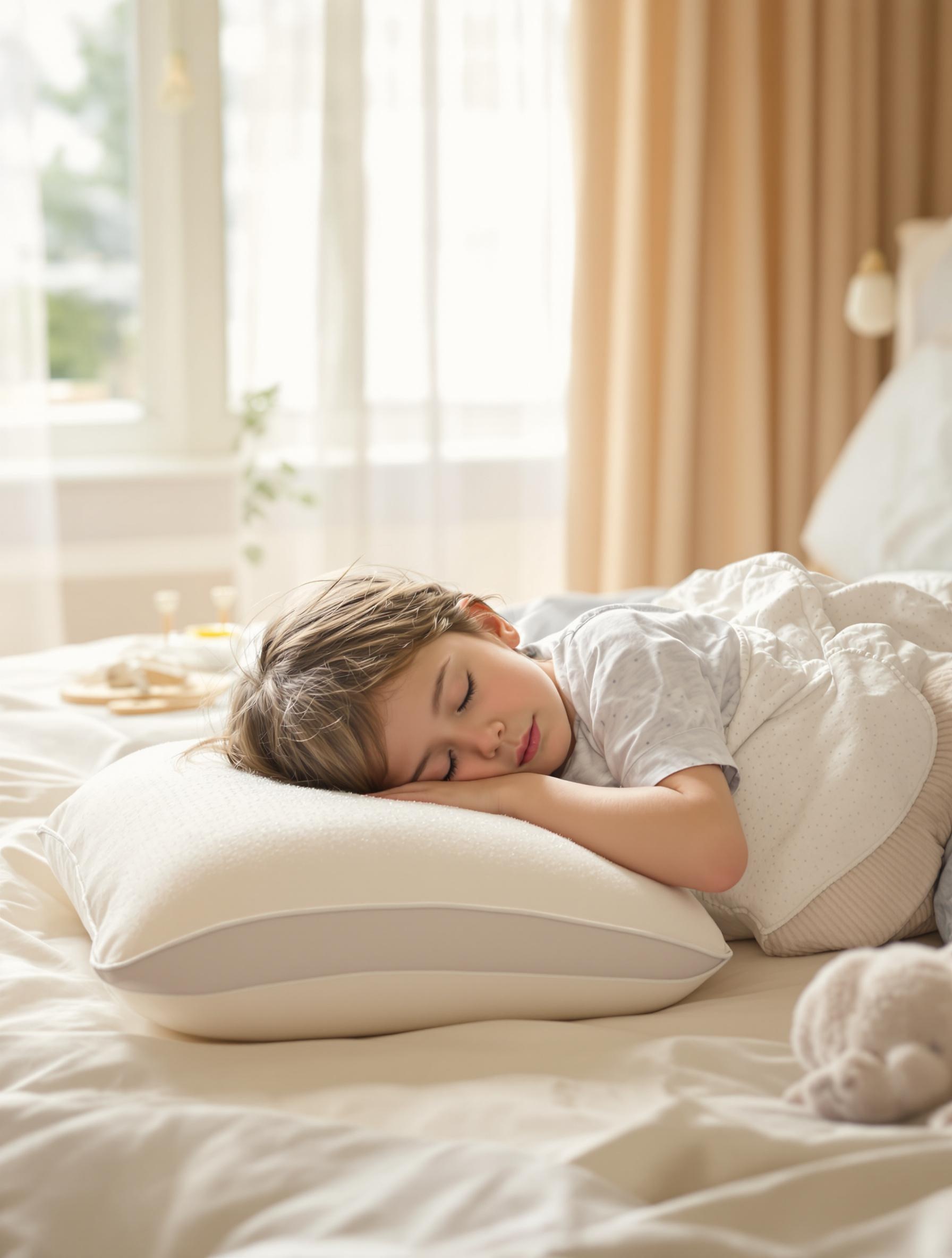 Un enfant dormant paisiblement avec un oreiller ergonomique