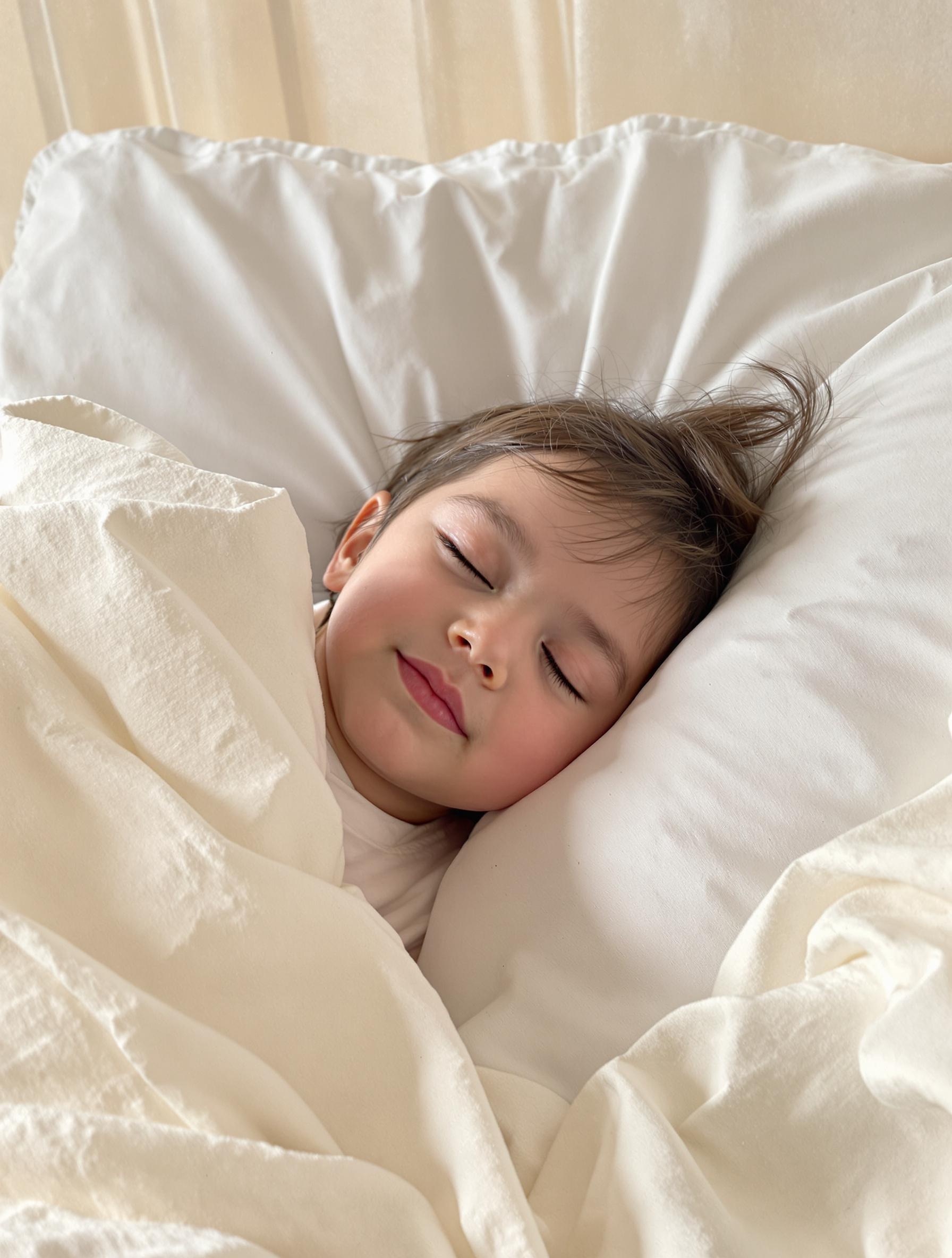 Un enfant dormant paisiblement.