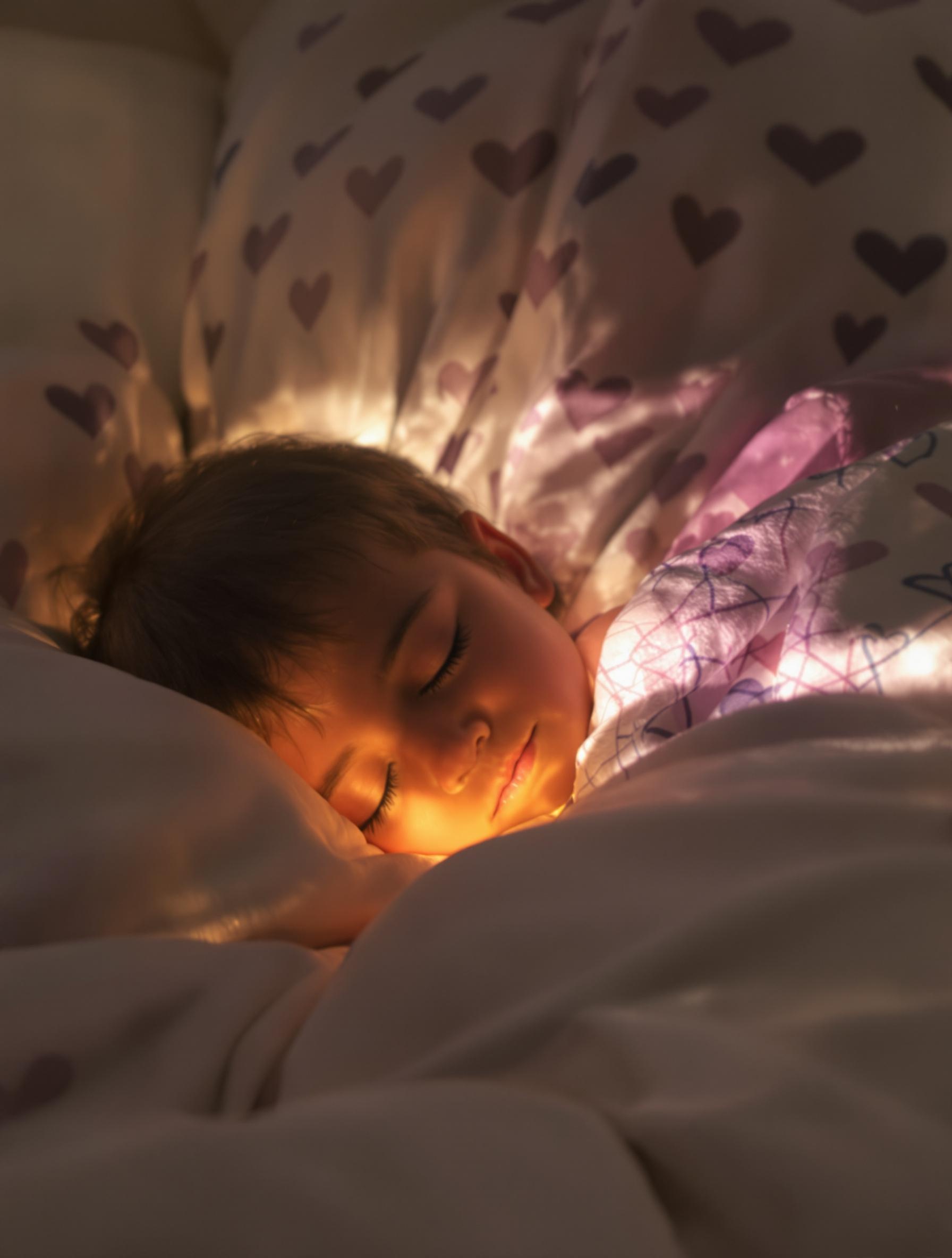 Un enfant endormi paisiblement dans un environnement calme.