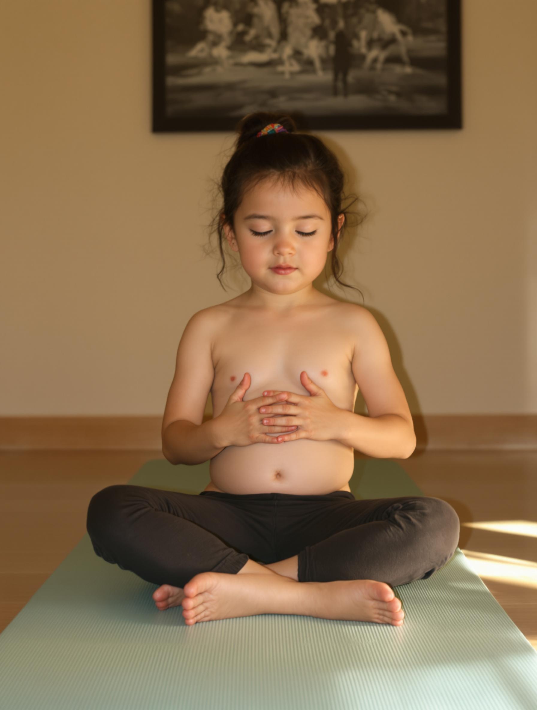Enfant pratiquant une technique de respiration