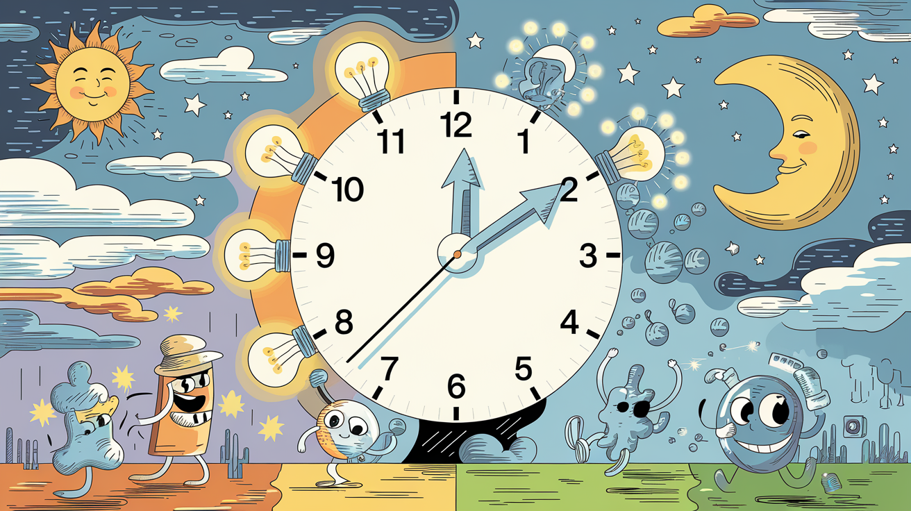 Illustration d'une horloge biologique pour enfants