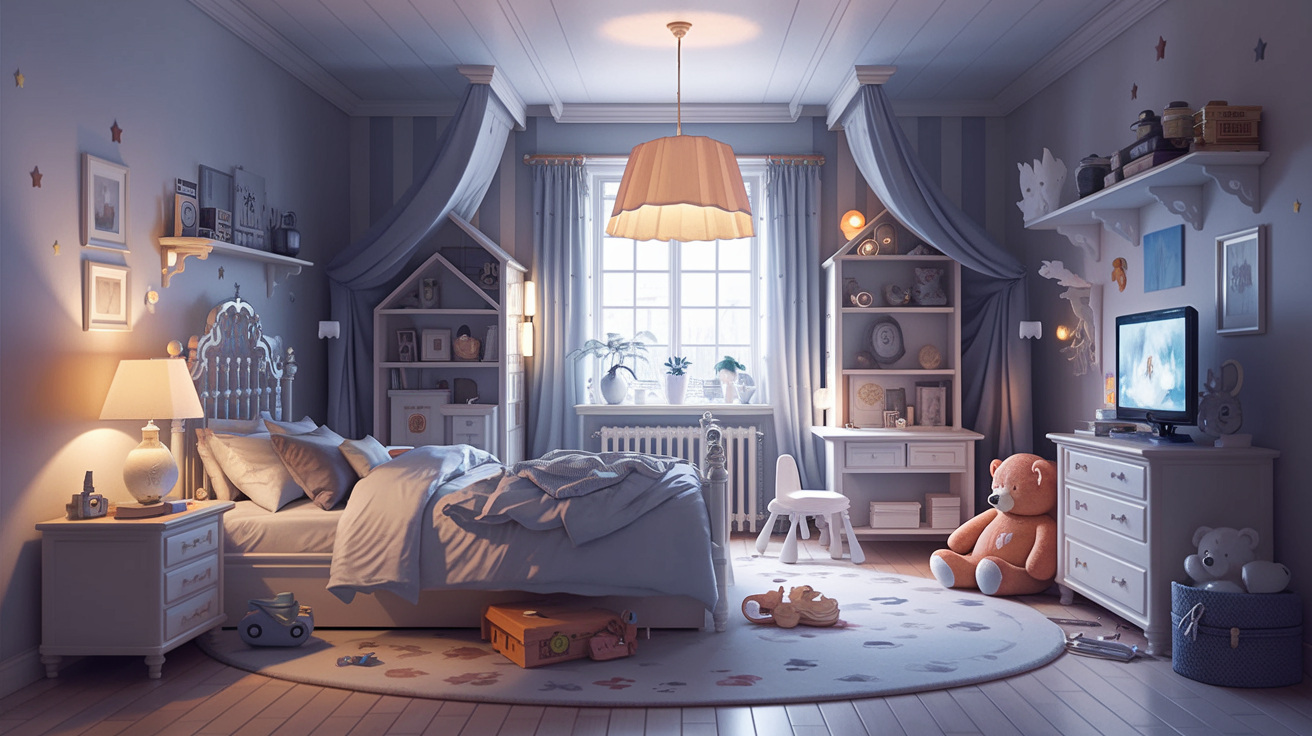 Illustration d'une chambre optimisée pour le sommeil.
