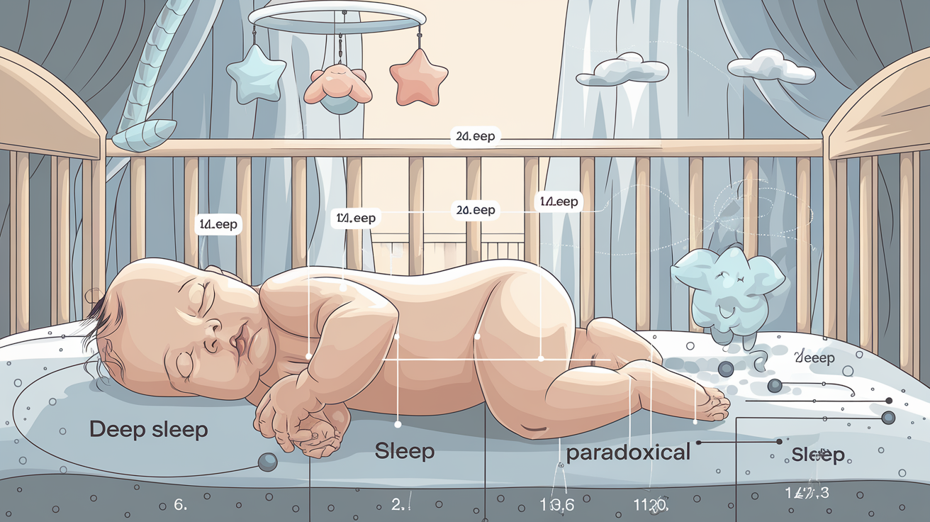 Illustration des cycles de sommeil chez les bébés.