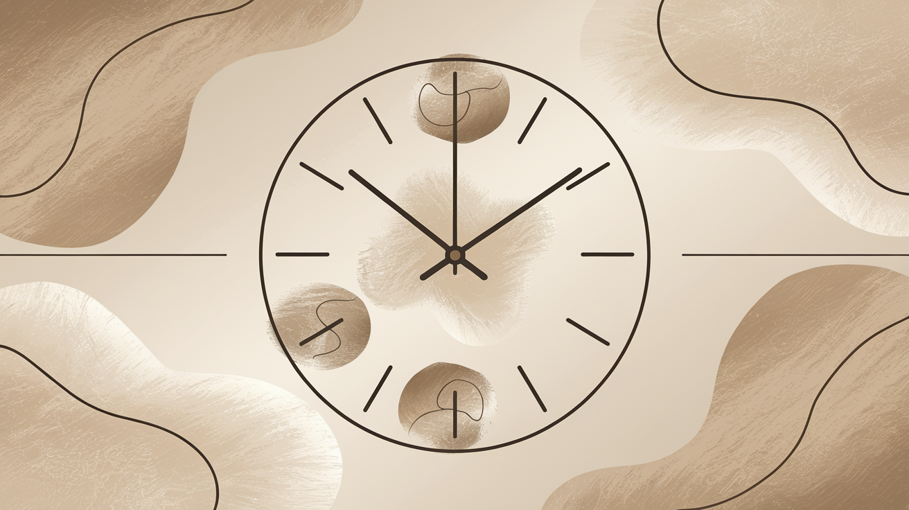 Illustration d'une montre stylisée représentant les cycles circadiens.