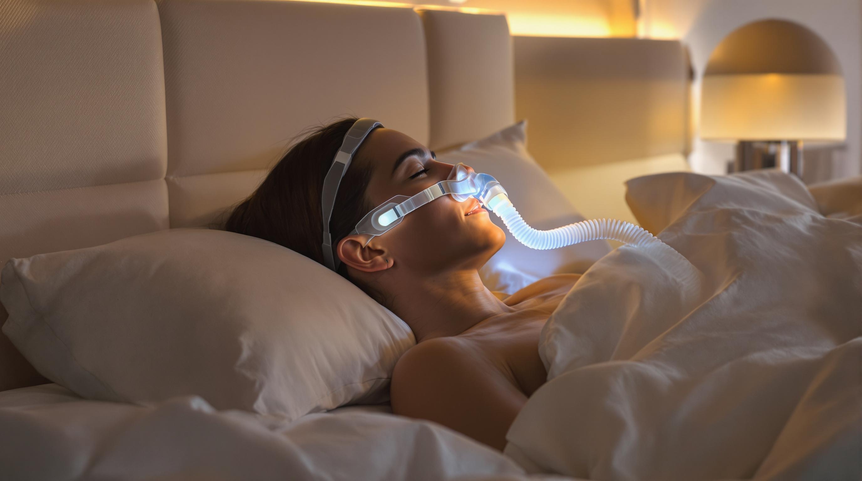 Une personne dormant avec un appareil CPAP