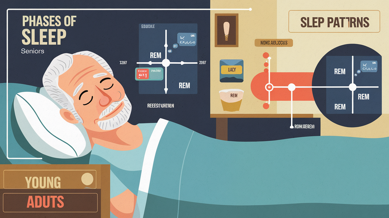 Schéma illustrant les phases du sommeil chez les seniors