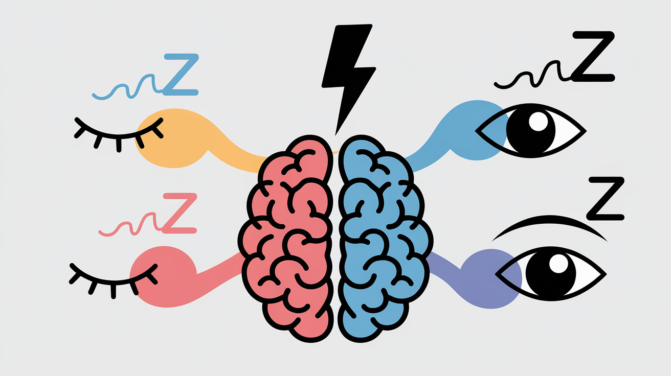 Schéma illustrant les phases du sommeil chez l'enfant