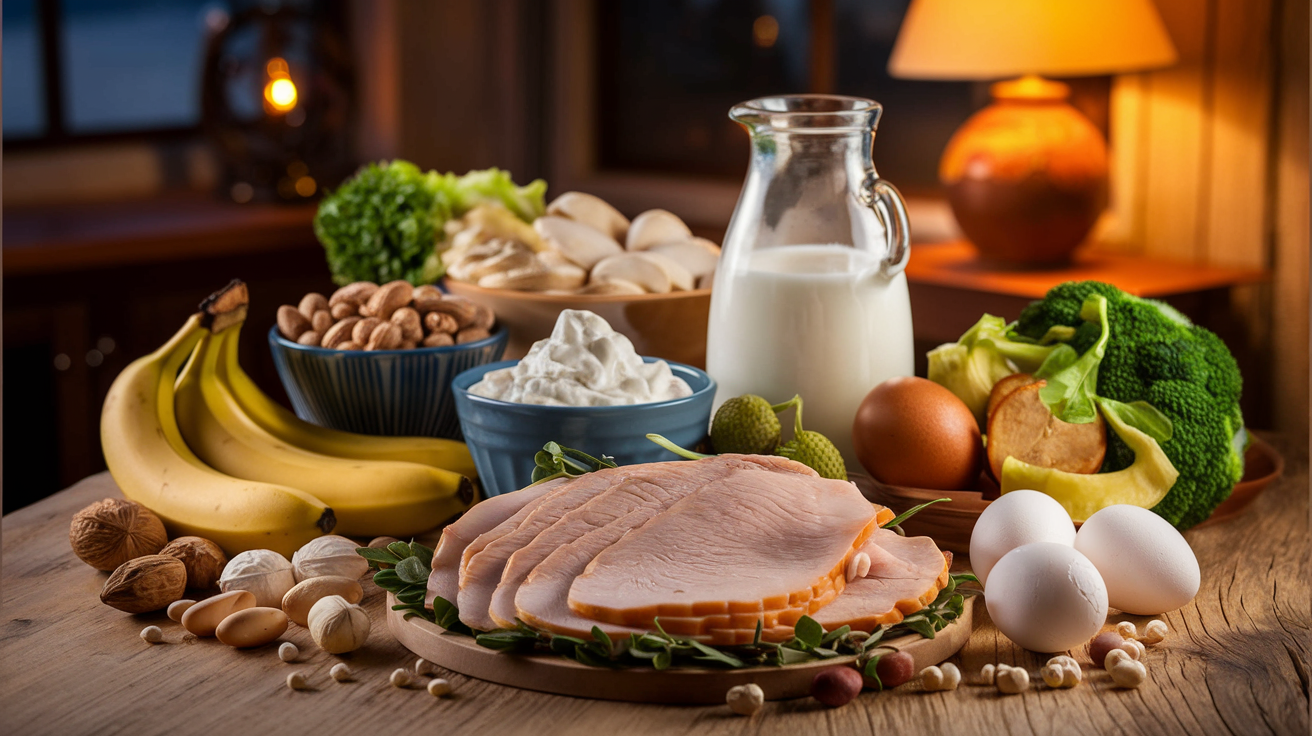 Aliments riches en tryptophane pour améliorer le sommeil des enfants.